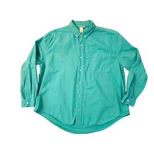 Fresh Produce Women’s Green Cotton Button Down Long Sleeve Shirt Size XXL